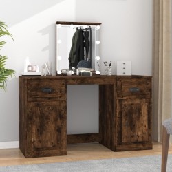 Coiffeuse avec LED chêne fumé 130x50x132,5 cm 616773616773