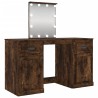 Coiffeuse avec LED chêne fumé 130x50x132,5 cm 616773616773