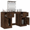 Coiffeuse avec LED chêne fumé 130x50x132,5 cm 616773616773