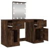 Coiffeuse avec LED chêne fumé 130x50x132,5 cm 616773616773
