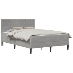 Cadre de lit avec matelas Gris clair 120 x 190 cm Velours 616786616786