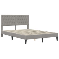 Cadre de lit avec matelas Gris clair 120 x 190 cm Velours 616786616786