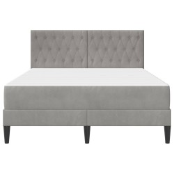 Cadre de lit avec matelas Gris clair 120 x 190 cm Velours 616786616786