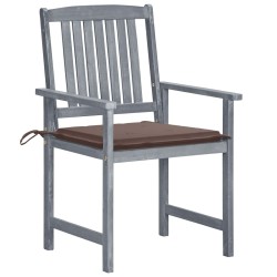 Chaises de jardin et coussins lot de 6 Bois acacia massif Gris 616787616787