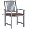 Chaises de jardin et coussins lot de 6 Bois acacia massif Gris 616787616787