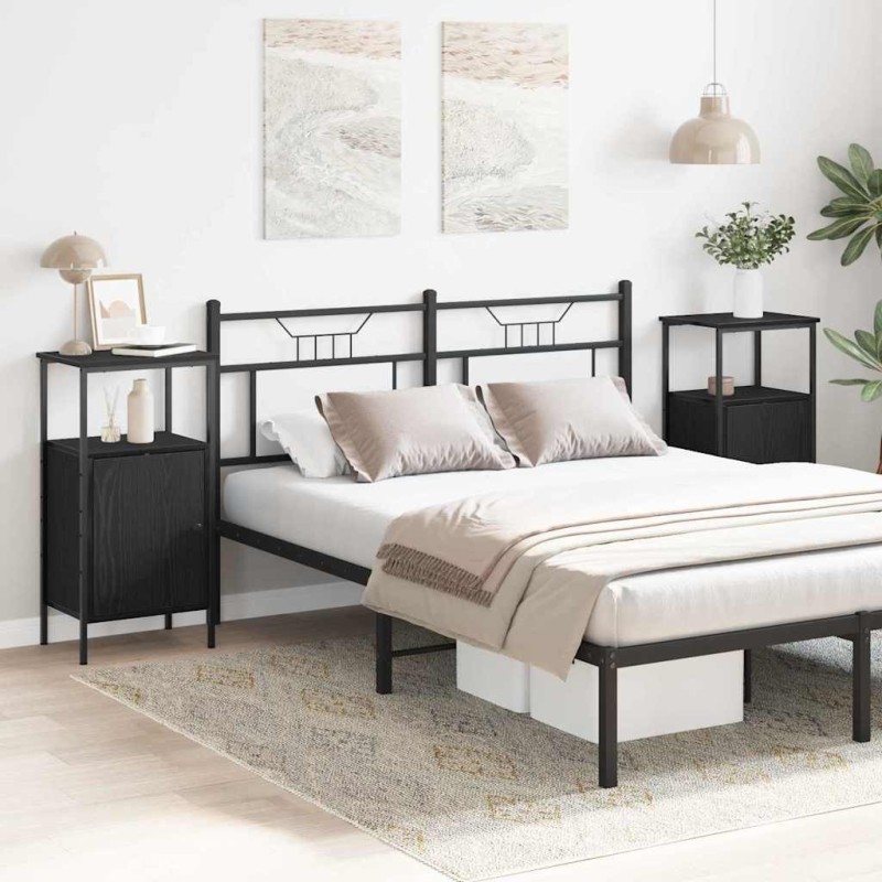 Cabinet de chevet 2 pcs Chêne noir 41 x 31 x 80 cm 616792616792