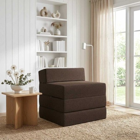 Canapé-lit pliable Taupe 200 x 70 x 15 cm Tissu 616798616798