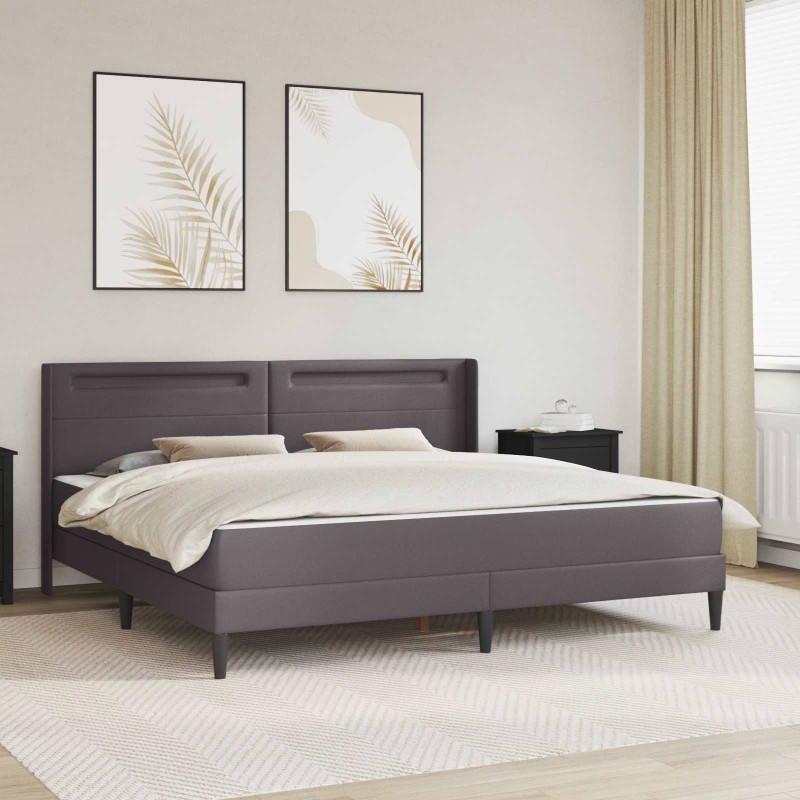 Cadre de lit avec matelas Gris 180 x 200 cm Simili cuir 616801616801