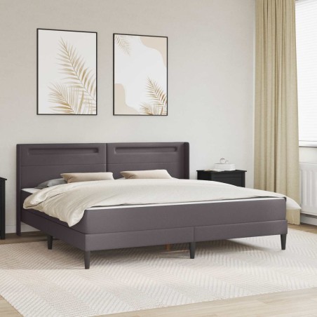 Cadre de lit avec matelas Gris 180 x 200 cm Simili cuir 616801616801