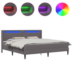 Cadre de lit avec matelas Gris 180 x 200 cm Simili cuir 616801616801