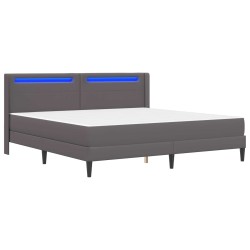 Cadre de lit avec matelas Gris 180 x 200 cm Simili cuir 616801616801