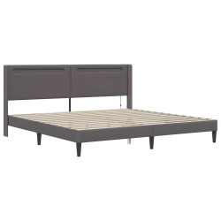 Cadre de lit avec matelas Gris 180 x 200 cm Simili cuir 616801616801