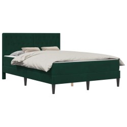 Cadre de lit avec matelas Vert foncé 140 x 200 cm Velours 616803616803