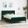 Cadre de lit avec matelas Vert foncé 140 x 200 cm Velours 616804616804