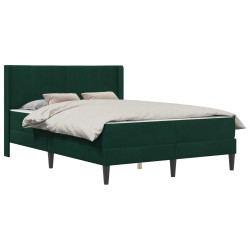 Cadre de lit avec matelas Vert foncé 140 x 200 cm Velours 616804616804