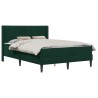Cadre de lit avec matelas Vert foncé 140 x 200 cm Velours 616804616804