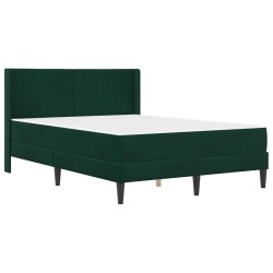 Cadre de lit avec matelas Vert foncé 140 x 200 cm Velours 616804616804