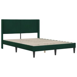 Cadre de lit avec matelas Vert foncé 140 x 200 cm Velours 616804616804