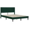 Cadre de lit avec matelas Vert foncé 140 x 200 cm Velours 616804616804