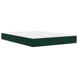 Cadre de lit avec matelas Vert foncé 140 x 200 cm Velours 616804616804