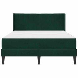 Cadre de lit avec matelas Vert foncé 140 x 200 cm Velours 616804616804
