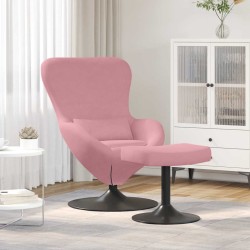 Chaise Œuf avec Pouf Rose Velours 616806616806