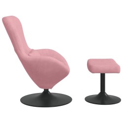 Chaise Œuf avec Pouf Rose Velours 616806616806