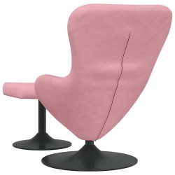 Chaise Œuf avec Pouf Rose Velours 616806616806