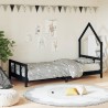 Cadre de lit pour enfants noir 90x190 cm bois de pin massif 616807616807