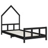 Cadre de lit pour enfants noir 90x190 cm bois de pin massif 616807616807