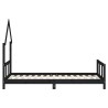 Cadre de lit pour enfants noir 90x190 cm bois de pin massif 616807616807