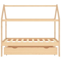 Cadre de lit pour enfant et un tiroir bois pin massif 80x160 cm 616809616809