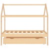 Cadre de lit pour enfant et un tiroir bois pin massif 80x160 cm 616809616809