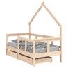 Cadre de lit enfant avec tiroirs 70x140 cm bois de pin massif 616811616811