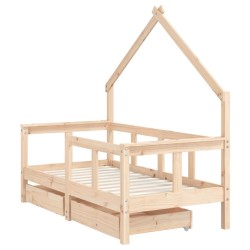 Cadre de lit enfant avec tiroirs 70x140 cm bois de pin massif 616811616811