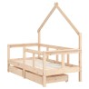 Cadre de lit enfant avec tiroirs 70x140 cm bois de pin massif 616811616811