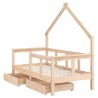 Cadre de lit enfant avec tiroirs 70x140 cm bois de pin massif 616811616811