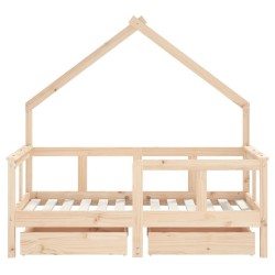 Cadre de lit enfant avec tiroirs 70x140 cm bois de pin massif 616811616811