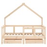 Cadre de lit enfant avec tiroirs 70x140 cm bois de pin massif 616811616811