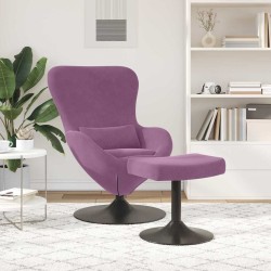 Chaise Œuf avec Pouf Violet Velours 616812616812