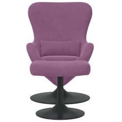 Chaise Œuf avec Pouf Violet Velours 616812616812
