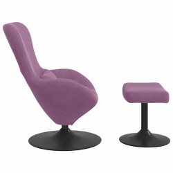 Chaise Œuf avec Pouf Violet Velours 616812616812
