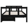 Cadre de lit d'enfants tiroirs noir 90x190cm bois de pin massif 616813616813