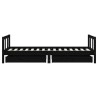 Cadre de lit d'enfants tiroirs noir 90x190cm bois de pin massif 616813616813