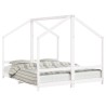 Cadre de lit d'enfant blanc 2x(80x200) cm bois de pin massif 616814616814