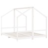 Cadre de lit d'enfant blanc 2x(80x200) cm bois de pin massif 616814616814
