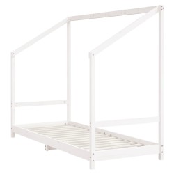 Cadre de lit d'enfant blanc 2x(80x200) cm bois de pin massif 616814616814