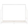 Cadre de lit d'enfant blanc 2x(80x200) cm bois de pin massif 616814616814