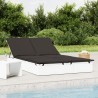 Chaise longue à 2 places avec coussins blanc résine tressée 616818616818