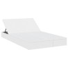 Chaise longue à 2 places avec coussins blanc résine tressée 616818616818